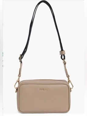 ‼️NEW Furla Classic XL Zip Crossbody Bag Taupe Nero